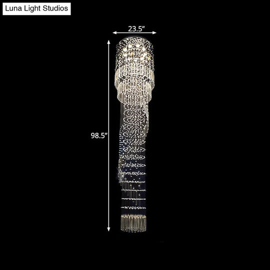 9-Head Led Pendant Lighting: Elegant Gold Crystal Cascading Multiple Hanging Lamp