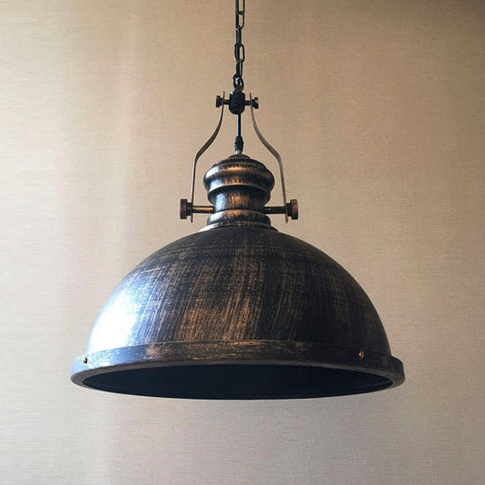 Farmhouse Style Antique Bronze Iron Ceiling Light - Single Head Pendant For Restaurants