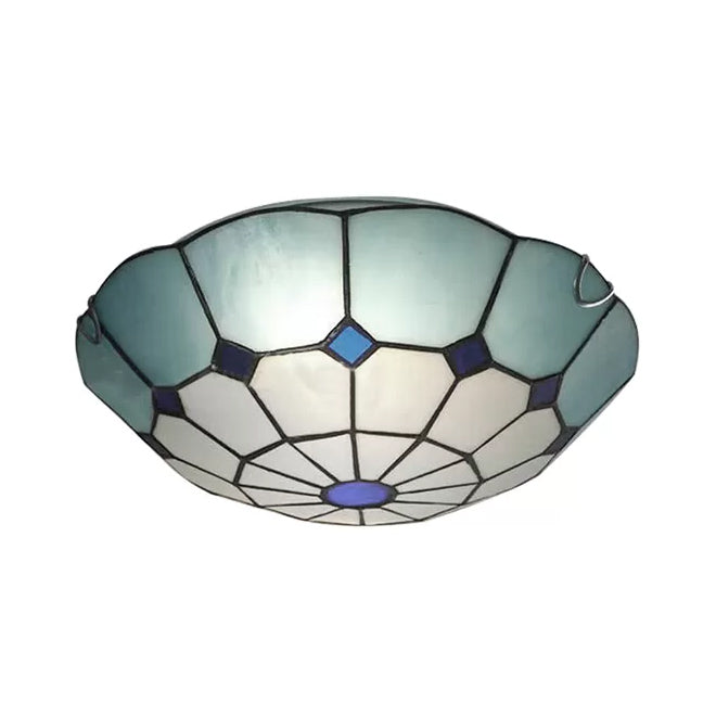 Tiffany Floral Flush Mount Ceiling Lights - 2 Light Bedroom Fixture