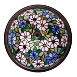 Victorian Style Led Stained Glass Ceiling Light In Coffee - Flush-Mount Fixture