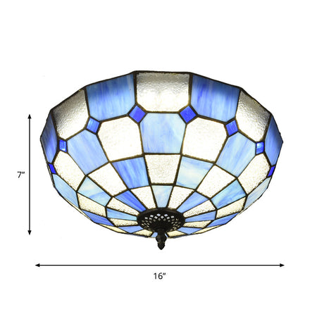 Baroque 3-Head Cut Glass Clear/Textured White Flushmount Ceiling Light