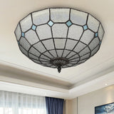 Baroque 3-Head Cut Glass Clear/Textured White Flushmount Ceiling Light Clear