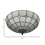 Baroque 3-Head Cut Glass Clear/Textured White Flushmount Ceiling Light