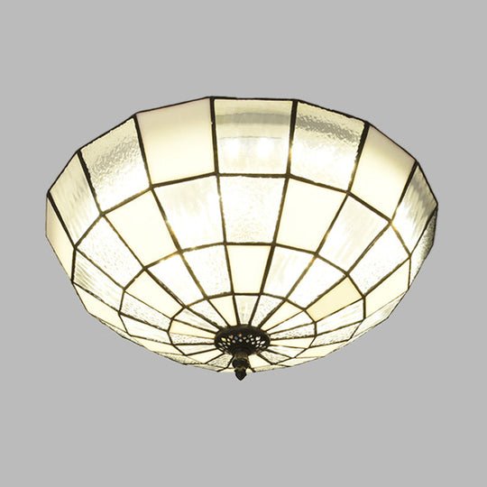 Baroque 3-Head Cut Glass Clear/Textured White Flushmount Ceiling Light