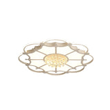 Floral Led Ceiling Lamp: White Acrylic Modern Flush Mount With Crystal Orbs - Ideal For Living Rooms