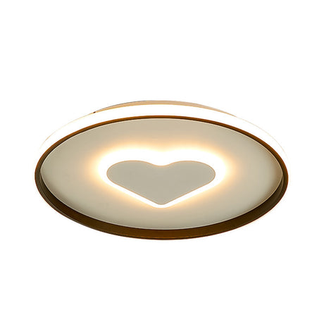 Nordic Heart Flush Mounted Led Bedroom Light - Pink/Black/White