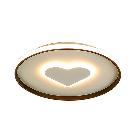 Nordic Heart Flush Mounted Led Bedroom Light - Pink/Black/White