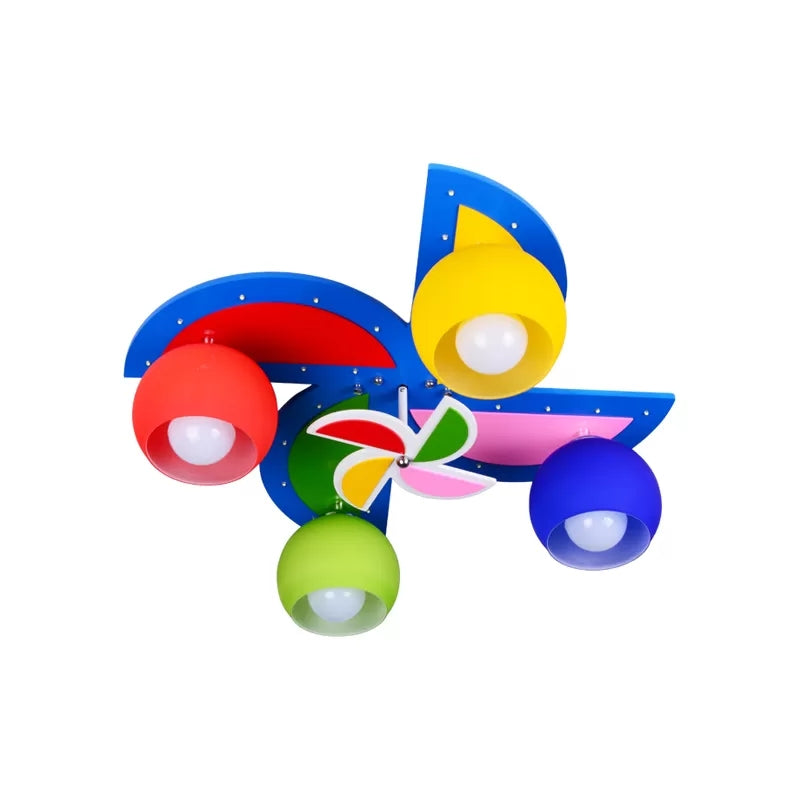 Cartoon Toy Windmill Ceiling Lamp With Globe Shade - Perfect For Kindergarten And Playrooms 4 /