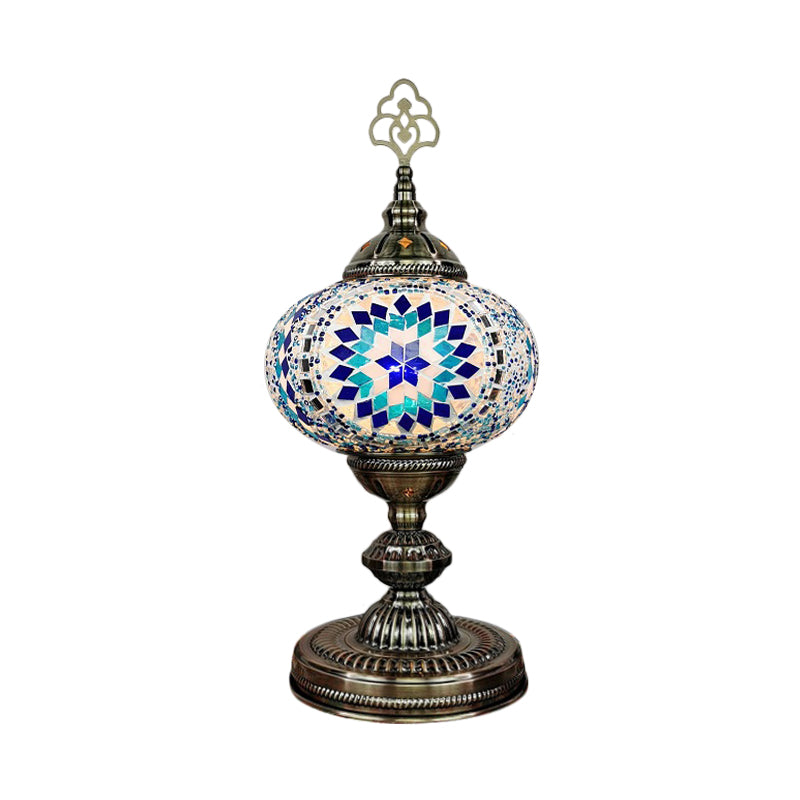 Caroline - Moroccan Oblong Night Light Stained Art Glass Lamp