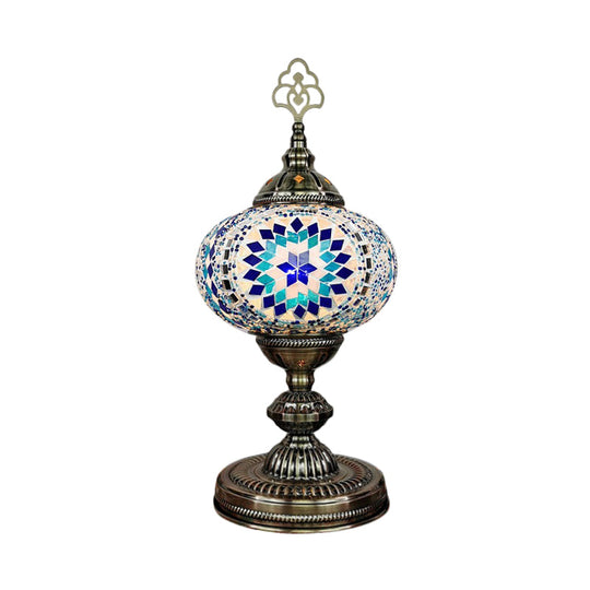 Caroline - Moroccan Oblong Night Light Stained Art Glass Lamp