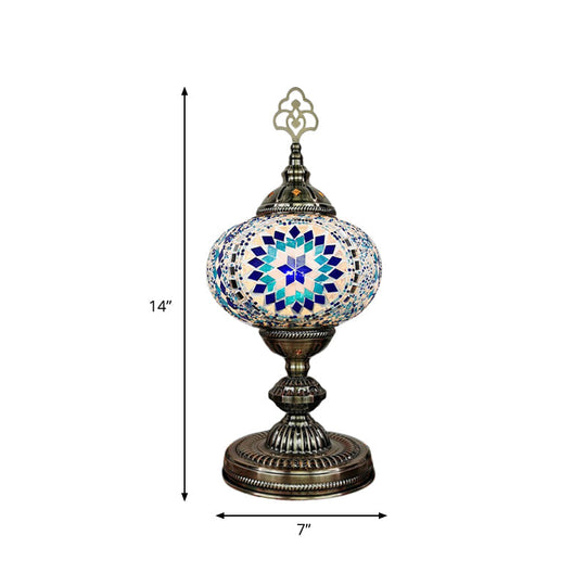 Caroline - Moroccan Oblong Night Light Stained Art Glass Lamp