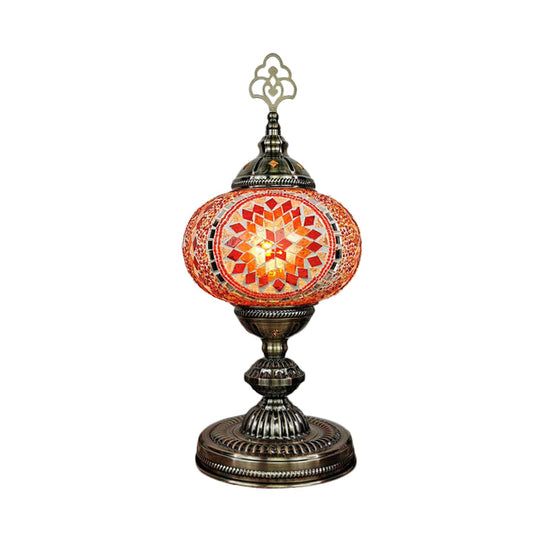 Caroline - Moroccan Oblong Night Light Stained Art Glass Lamp
