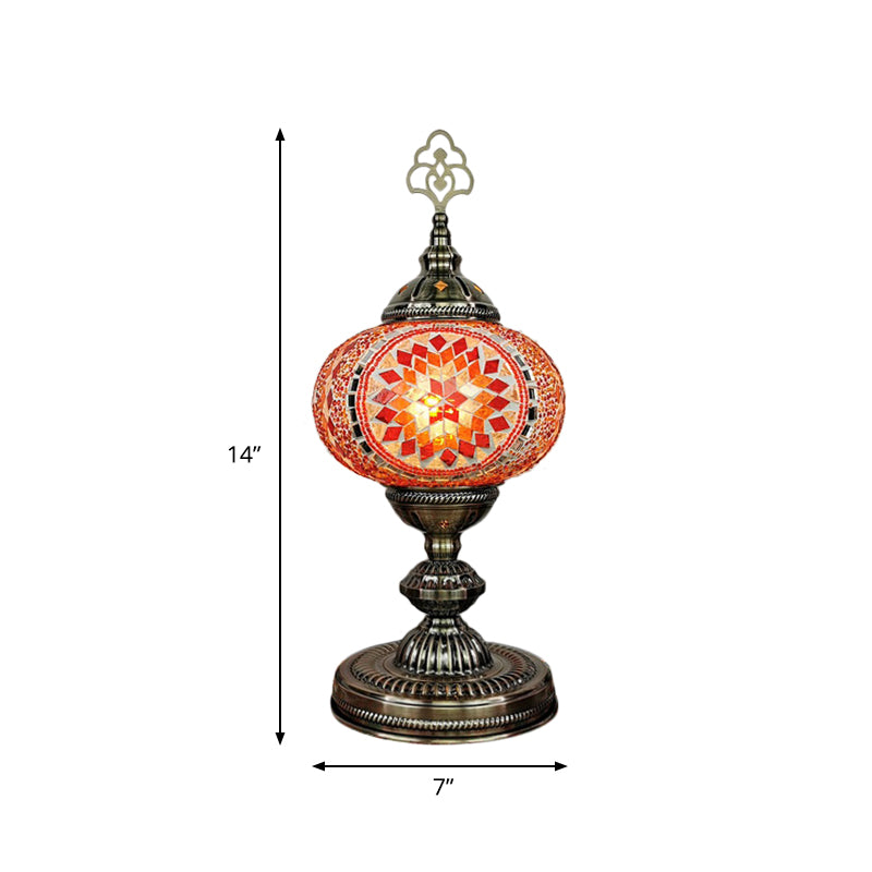 Caroline - Moroccan Oblong Night Light Stained Art Glass Lamp