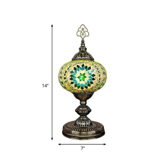Caroline - Moroccan Oblong Night Light Stained Art Glass Lamp