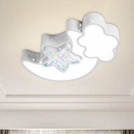 Nordic Led Flush Ceiling Light With Acrylic Starry Sky Design - Ideal For Childs Bedroom