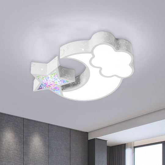 Nordic Led Flush Ceiling Light With Acrylic Starry Sky Design - Ideal For Child’s Bedroom