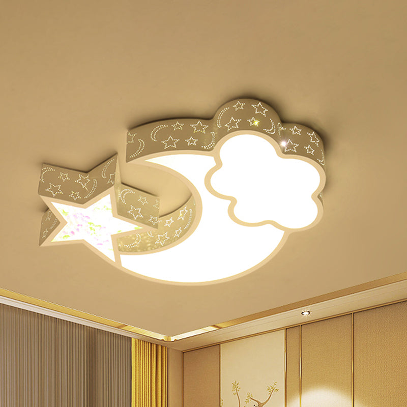 Nordic Led Flush Ceiling Light With Acrylic Starry Sky Design - Ideal For Child’s Bedroom