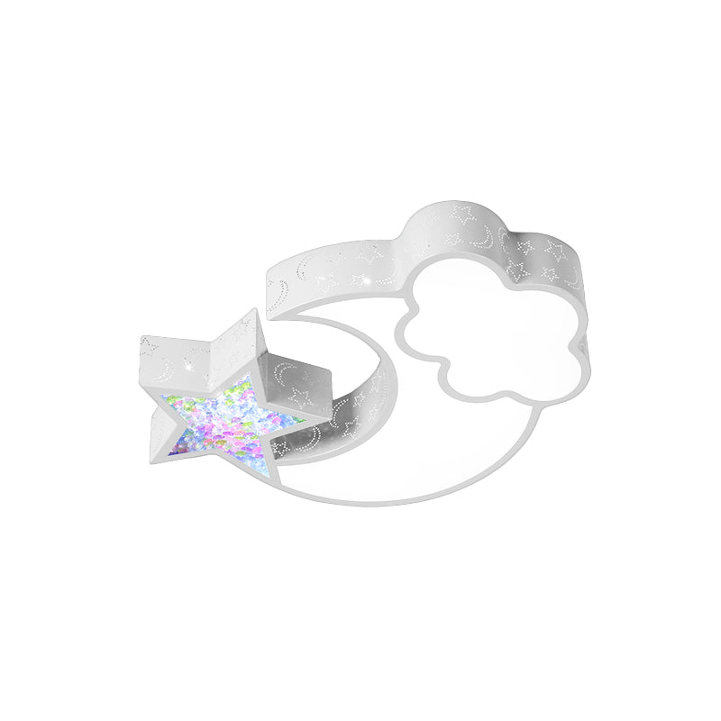 Nordic Led Flush Ceiling Light With Acrylic Starry Sky Design - Ideal For Child’s Bedroom