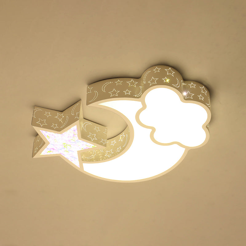 Nordic Led Flush Ceiling Light With Acrylic Starry Sky Design - Ideal For Childs Bedroom
