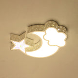 Nordic Led Flush Ceiling Light With Acrylic Starry Sky Design - Ideal For Childs Bedroom
