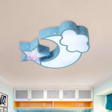 Nordic Led Flush Ceiling Light With Acrylic Starry Sky Design - Ideal For Childs Bedroom