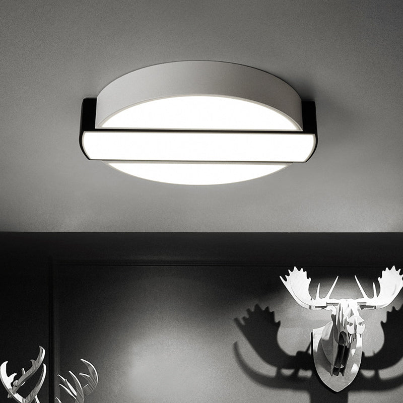 Led Metal Flush Mount Ceiling Light For Bedroom In Warm/White - Modern Round Design