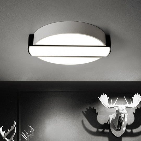 Led Metal Flush Mount Ceiling Light For Bedroom In Warm/White - Modern Round Design