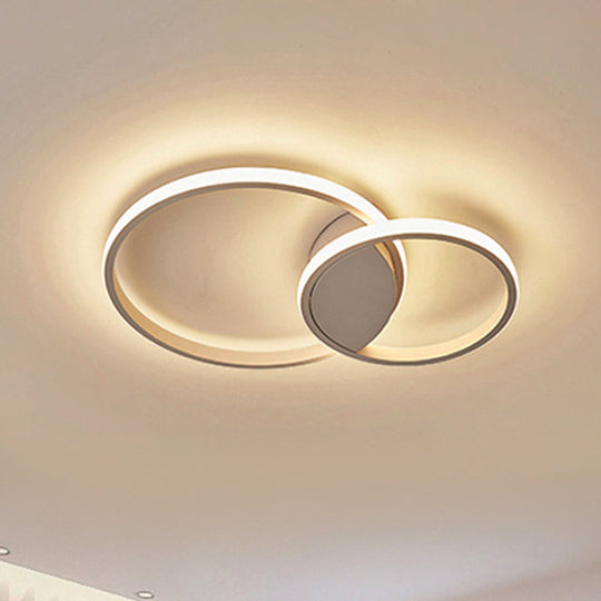 White Light Circular Flush Mount Led Ceiling Fixture (14’/19’/21.5’) For Hallways And Corridors