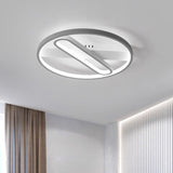 Geometric Flush Mount Ceiling Light In Metal Grey - Modern Led Lamp (Warm/White Light) 16.5/20.5
