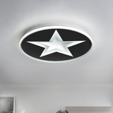 Star Pattern Nordic Acrylic Led Flush Mount Lighting In Black White/Warm Light - Bedroom Fixture