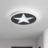 Star Pattern Nordic Acrylic Led Flush Mount Lighting In Black White/Warm Light - Bedroom Fixture