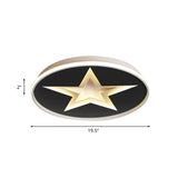 Star Pattern Nordic Acrylic Led Flush Mount Lighting In Black White/Warm Light - Bedroom Fixture
