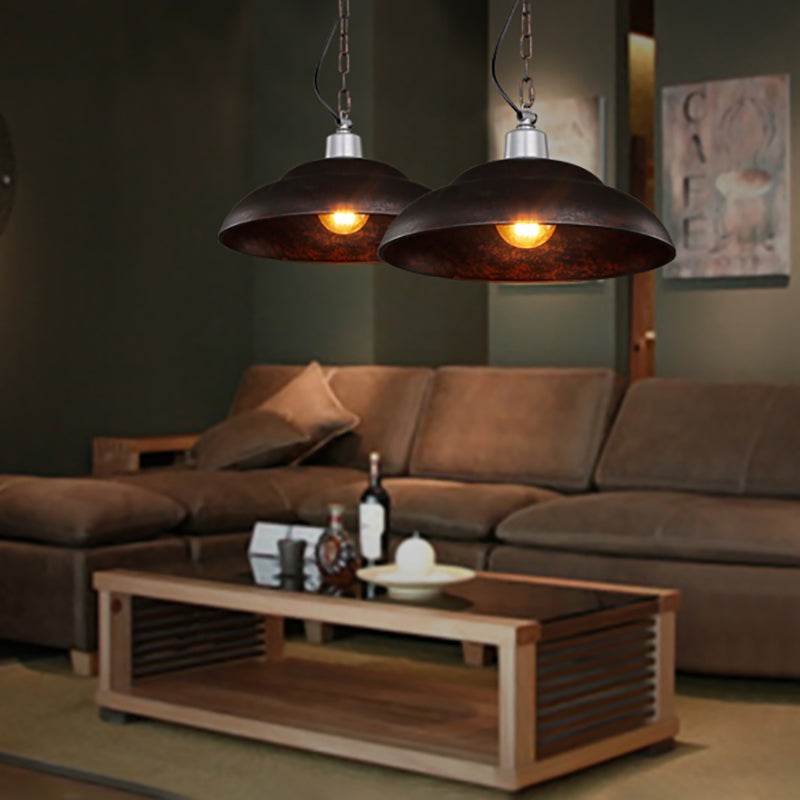Stylish Double Bubble Iron Pendant Light For Industrial Dining Rooms - Rustic Suspension Lighting