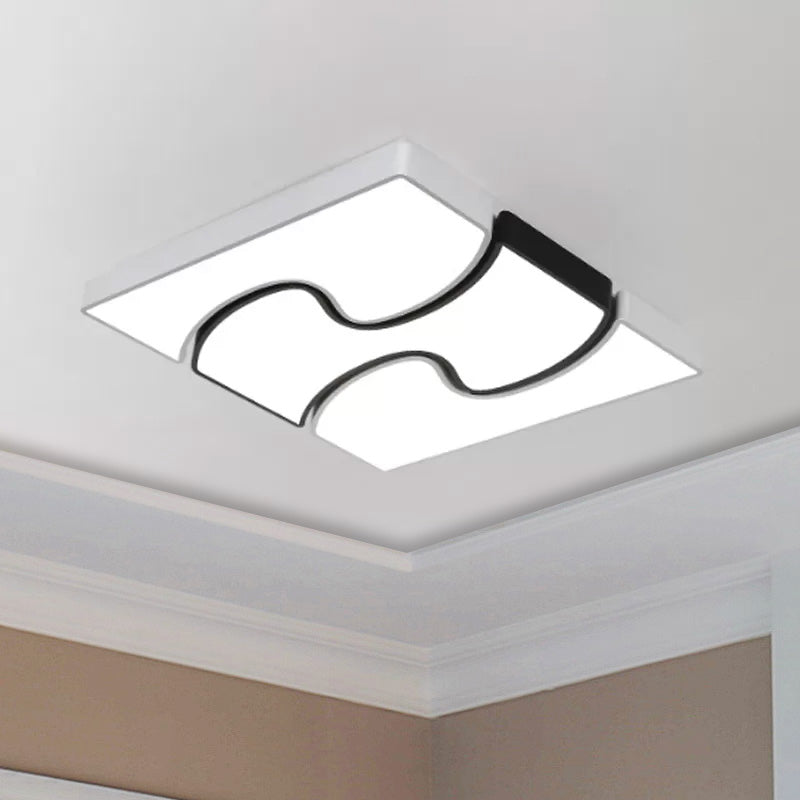 Modernist Style Led Flush Mount Lighting In White - 16.5’/27’ Width For Living Room