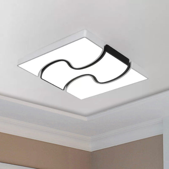 Modernist Style Led Flush Mount Lighting In White - 16.5/27 Width For Living Room