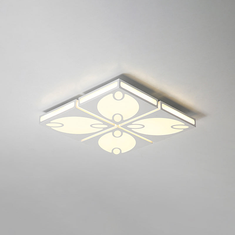 Contemporary Square Ceiling Mounted Light With Oval Pattern 19.5’/23.5’ W Led Flush Mount Lamp