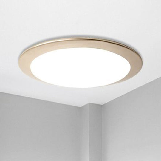 Nordic Acrylic Gold/Silver Flush Ceiling Light With Integrated Led - Bedroom Lamp 16’/20’ Dia