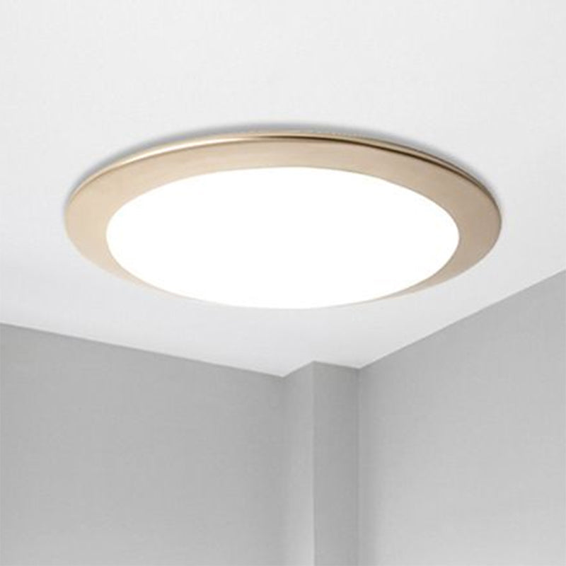Nordic Acrylic Gold/Silver Flush Ceiling Light With Integrated Led - Bedroom Lamp 16/20 Dia