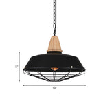 Retro Style Ceiling Pendant Light With Barn And Wire Guard - 1 Head 10/14/18 W Perfect For