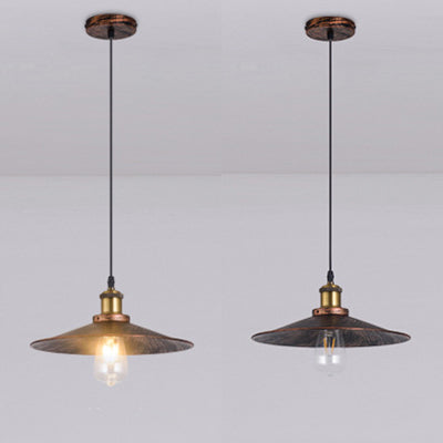 Industrial Rustic Flared Shade Pendant Light Fixture – 1 Indoor Ceiling Lamp