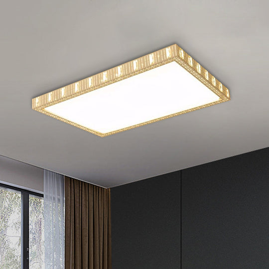 Minimalist Led White Flushmount Lamp - Ceramics Rectangular Flush Mounted Light