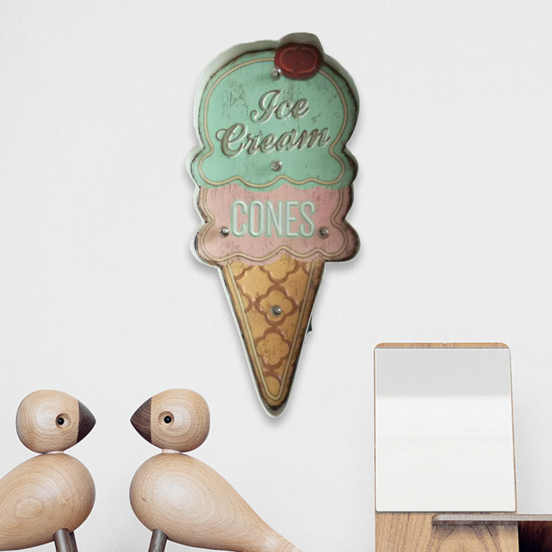 Vintage Led Wall Sconce Light - White/Brown Cake Pink Ice Cream Blue/Red Drinks Night Lamp For