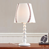 Modern Baseball Design Barrel Night Table Lamp With Reading Light - Bedroom Décor White