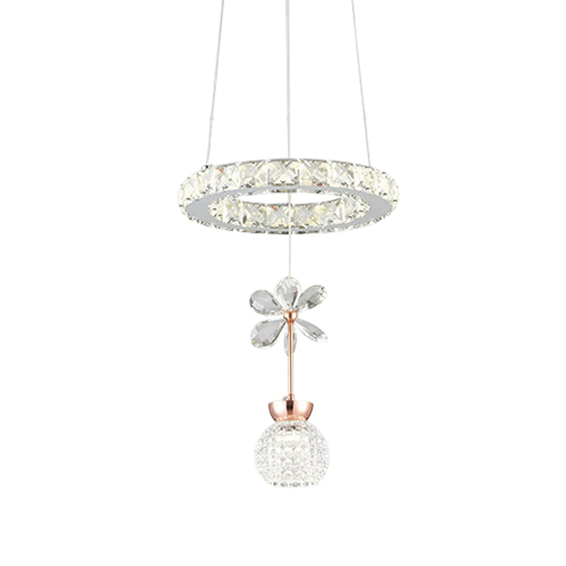 Modern Clear Crystal Glass Pendant Light Kit With Led Ideal For Dining Room And Living Areas