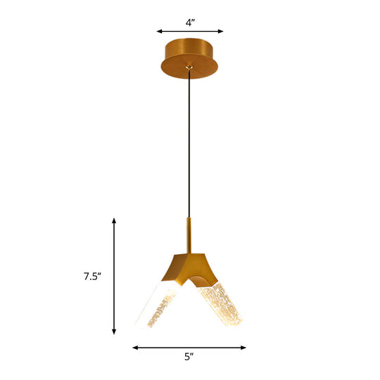 Minimalist Crystal Glass Led Pendant Light With Gold Finish - Multiple Shapes Available