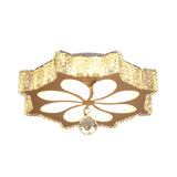 Modern Crystal Led Gold Flush Mount Lighting For Corridor - Flower Flushmount