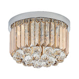 Minimal Round Crystal Orb Flush Mount Light With 4-Head Design In Chrome - Close To Ceiling Lighting