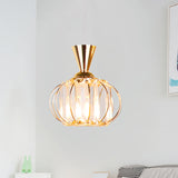 Modern Lantern Kit: Metallic Pendant Light With Inner Crystal Shade