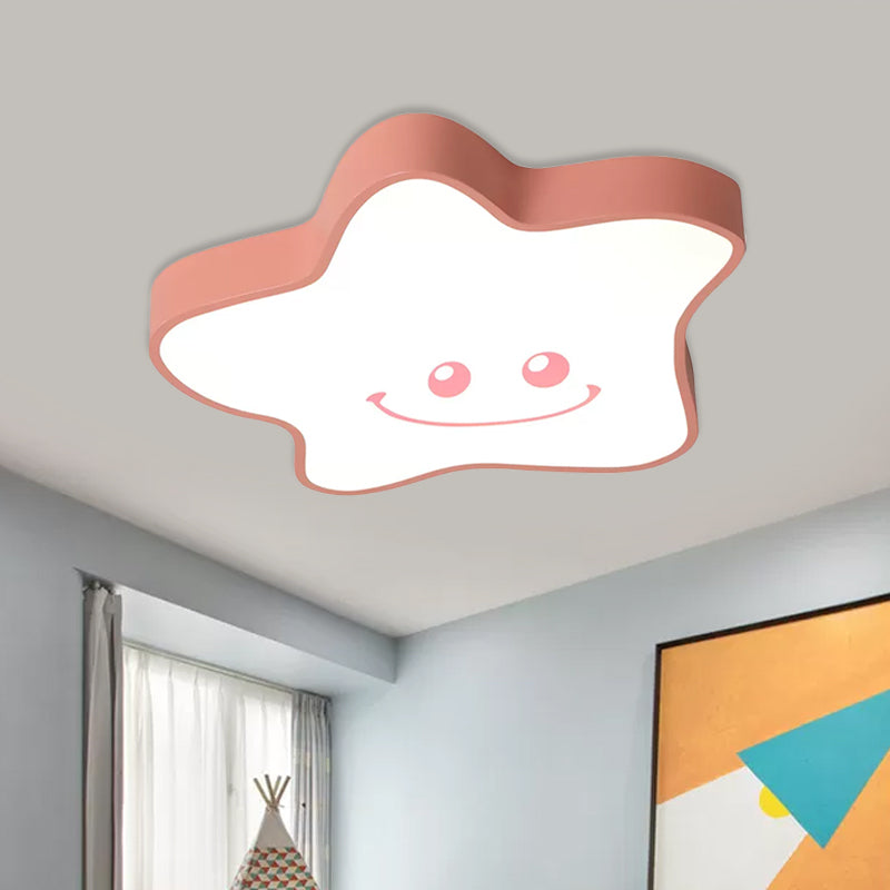 Star Nursery Flush Mount Led Ceiling Light With Acrylic Cartoon Design
