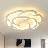 Blossom Acrylic Led Flush Mount Light: Minimalistic White Recessed Lighting With 3-Color Options /